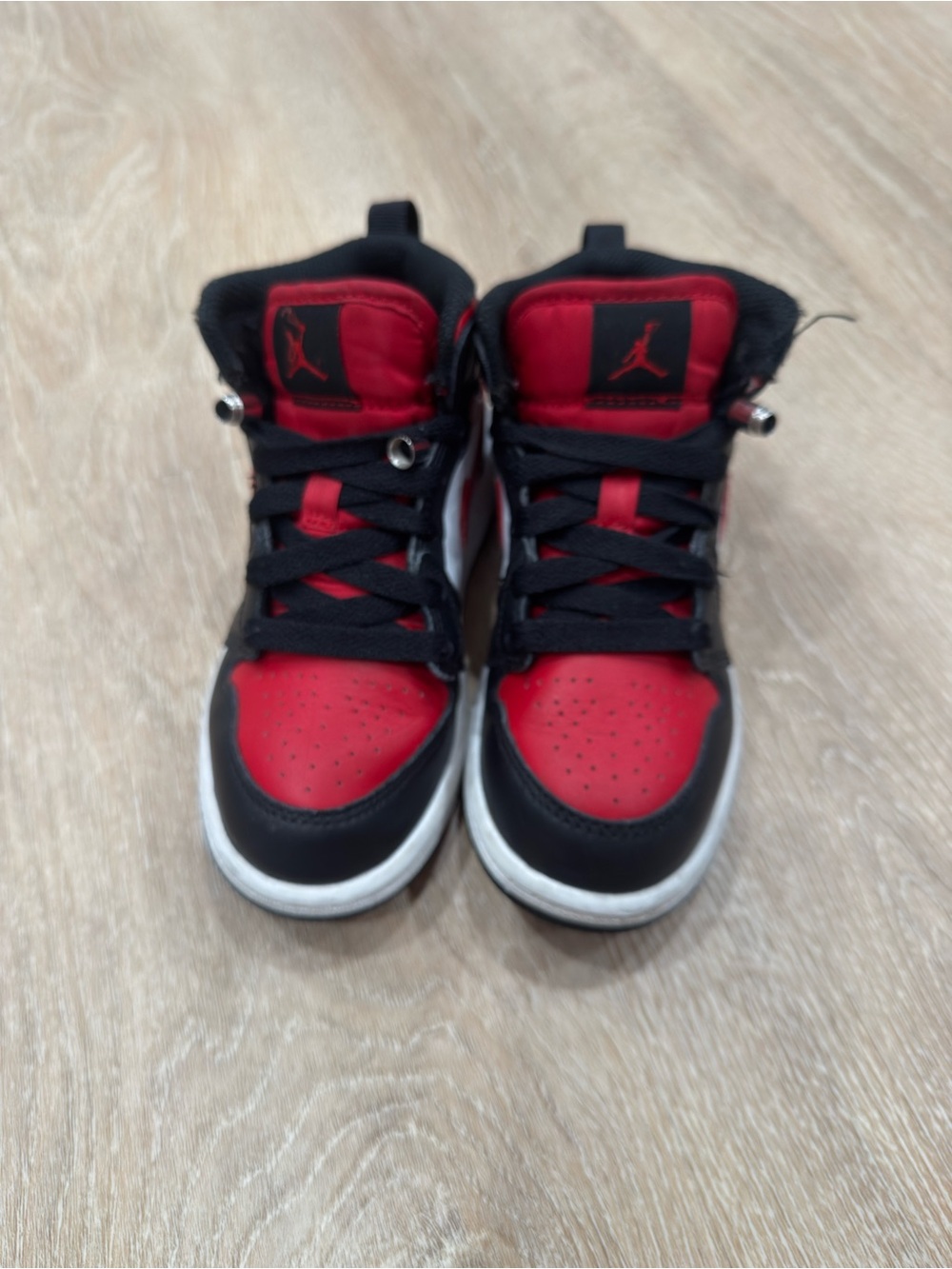 Jordan Kids Red and Black High-Top Sneakers